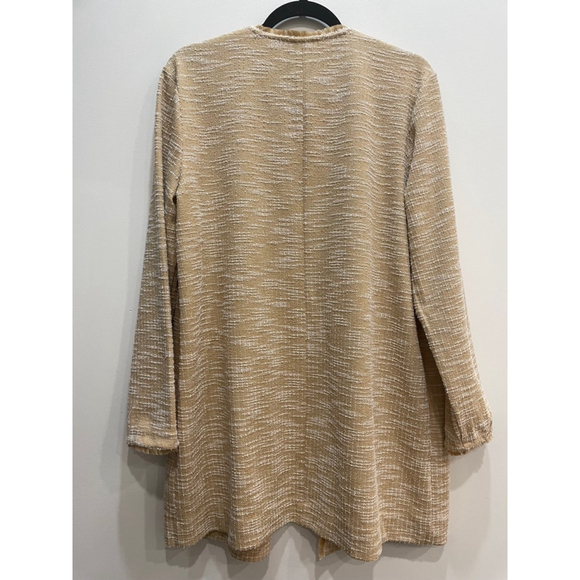 Isaac Mizrahi Stretch Knit Teed Boucle Long Open Cardigan Jacket Women Large - Picture 6 of 12